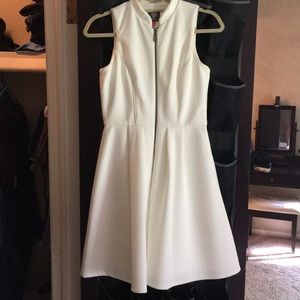 White fit and flare dress